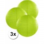 3 bolvormige lampionnen groen 35 cm