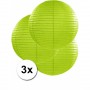 3 bolvormige lampionnen groen 50 cm