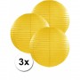 3 bolvormige lampionnen geel 35 cm