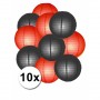 Zwarte en rode feest lampionnen 10x