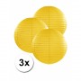 3 bolvormige lampionnen geel 25 cm