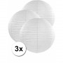 3 bolvormige lampionnen wit 50 cm