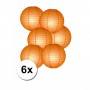 Oranje bol lampionnen 25 cm 6 stuks
