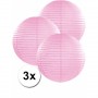 3 bolvormige lampionnen licht roze 35 cm