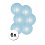 Licht blauwe bol lampionnen 25 cm 6 stuks