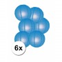 Blauwe bol lampionnen 25 cm 6 stuks